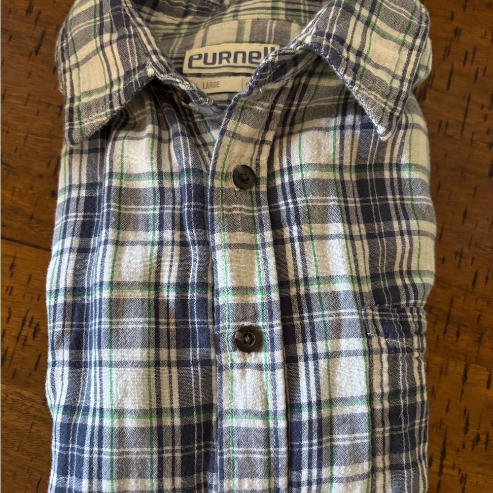 Purnell Blue and Green Plaid Shirt